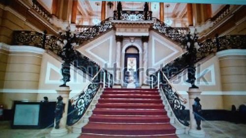 Grand Staircase Backdrop and Red Carpet