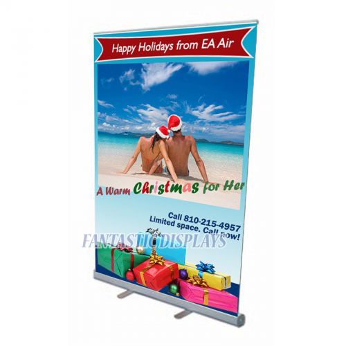 57&#034; inch retractable banner stand floor display trade show exhibit office store for sale