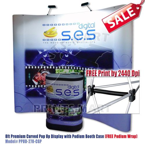 8ft trade show pop-up display booth pop up banner stand podium (free printing) for sale