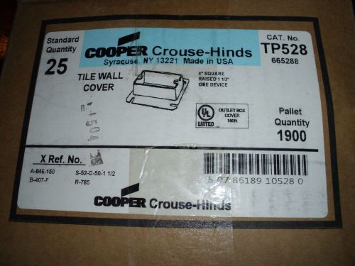 BOX OF 25 - COOPER CROUSE-HINDS TP528 1  1/2 ” RAISED TILE WALL COVER