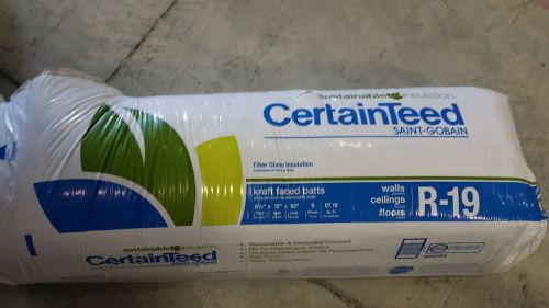 CertainTeed R-19x15&#034; Kraft faced fiberglass insulation LOT of 5 bags=435.9 sq ft