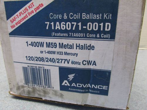 New advance 400 watt metal halide core-coil ballast kit 71a6071-001d nos for sale