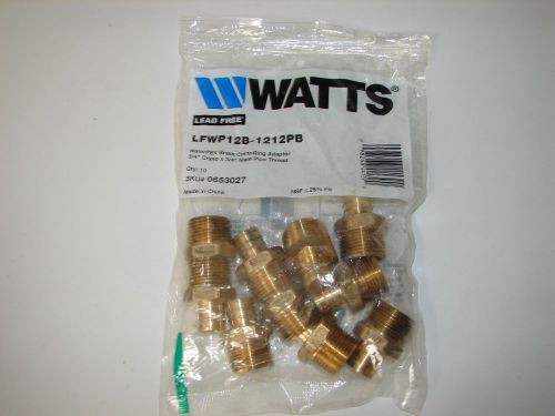 Watts Brass Pex 3/4&#034; Crimp x 3/4&#034; Male Pipe Thread, LEAD FREE, (Qty - 10)