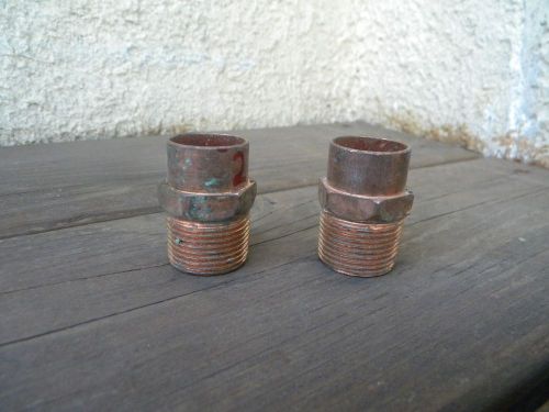 Lot 2 pc 3/4&#034; Copper x Male threaded Adapter  plumbing fitting