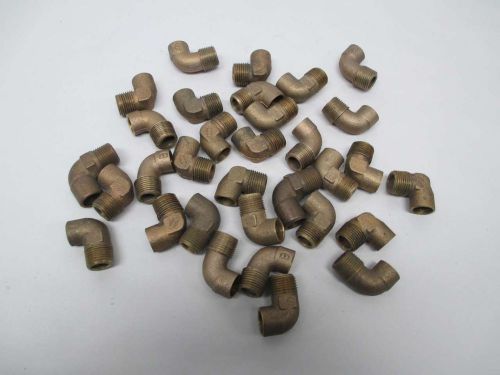 LOT 32 NEW NIBCO ASSORTED BRONZE 90DEG ELBOW 3/8IN NPT PIPE FITTING D339790