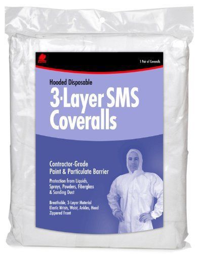 Buffalo 68526 Hooded Disposable 3-Layer SMS Coveralls  X-Large