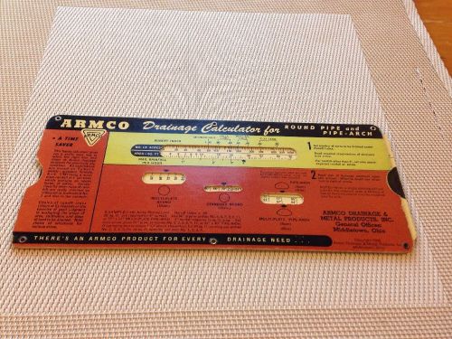 1950 ARMCO Drainage Slide Chart Calculator