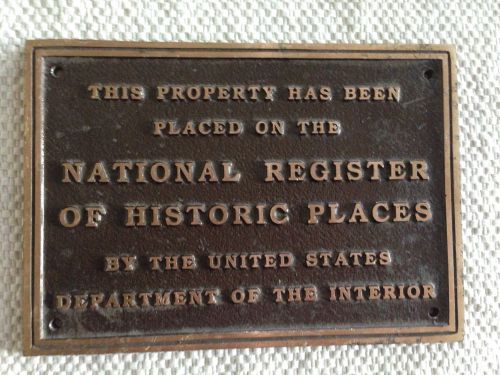National  Register of Historic Places Wall Plaque Old Building Solid Brass