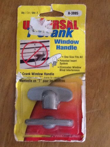 NEW 2ea. Prime Line H-3885 UNIVERSAL T-CRANK Window Handle.  Fits All Spindles.