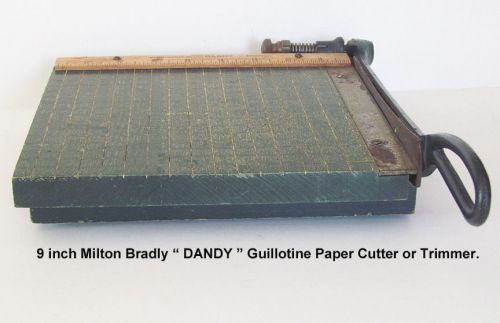 Vintage Old 9 inch Milton Bradly “ DANDY ” Guillotine Paper Cutter or Trimmer