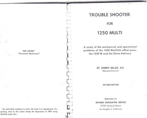 Trouble shooter for 1250 multi by joseph sellar &lt;-rare for sale
