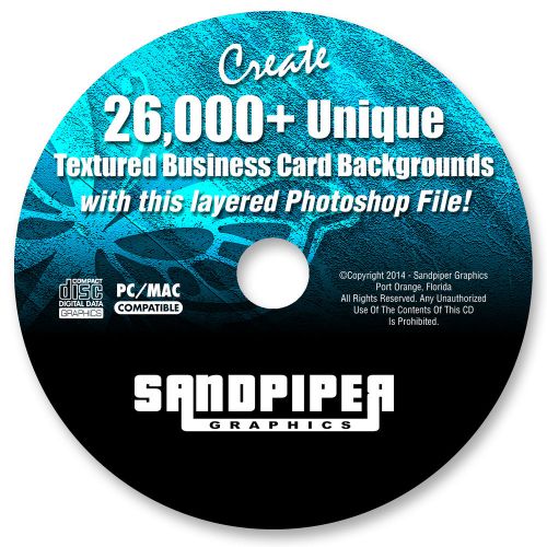 Create 26,000+ Textured Business Card Backgrounds with this Photoshop File on CD