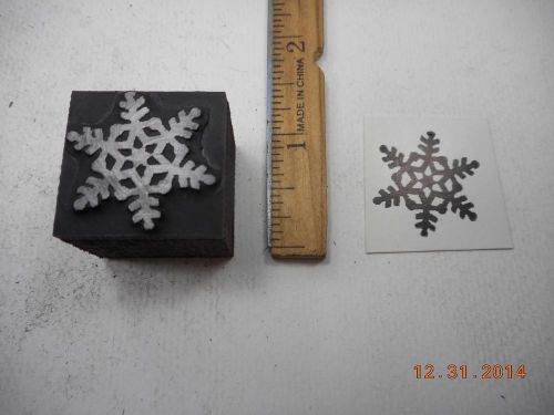 Printing Letterpress Printers Block, Stylized Star Snowflake