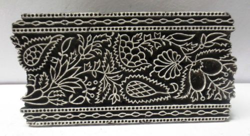 VINTAGE WOODEN CARVED TEXTILE PRINTING FABRIC BLOCK STAMP WALLPAPER PRINT HOT 70