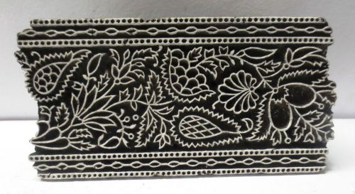 VINTAGE WOODEN CARVED TEXTILE PRINTING FABRIC BLOCK STAMP WALLPAPER PRINT HOT 70
