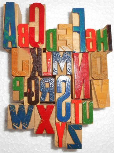 &#039;A To Z&#039; Letterpress Wood Type Used Hand Crafted Made In India B1022