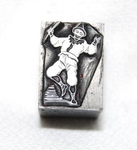 VINTAGE CIRCUS CLOWN TRICKS PRINTERS BLOCK LETTER PRESS METAL STAMP CRAFTS CLAY