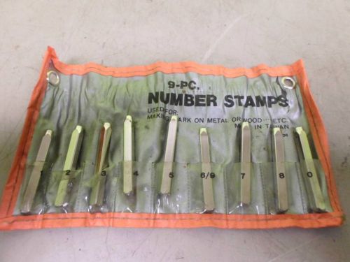 9 piece numbering stamp: iron, wood, etc for sale