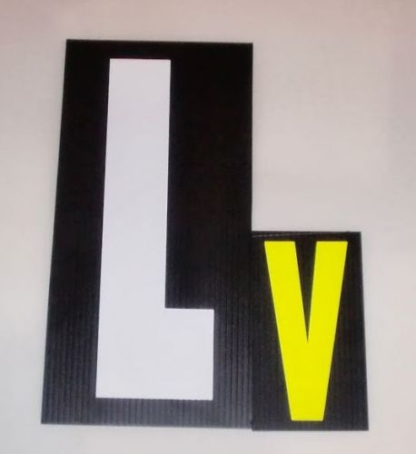Black Sign Letters - Qty 220–110 16&#034; WHITE &amp; 110 8&#034; YELLOW Letters W/Free Track