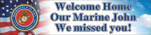 2ftX8ft Personalized Welcome Home US (U.S.) Marine Corps Banner Sign Poster