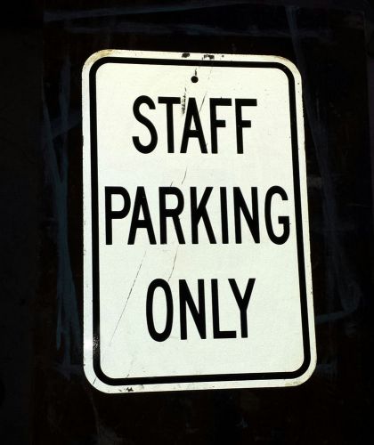 Black and White Metal Sign Staff Parking Only 18&#034; x 12&#034;
