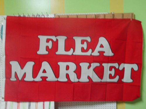 Flea Market, red and white, 3x5 polyester
