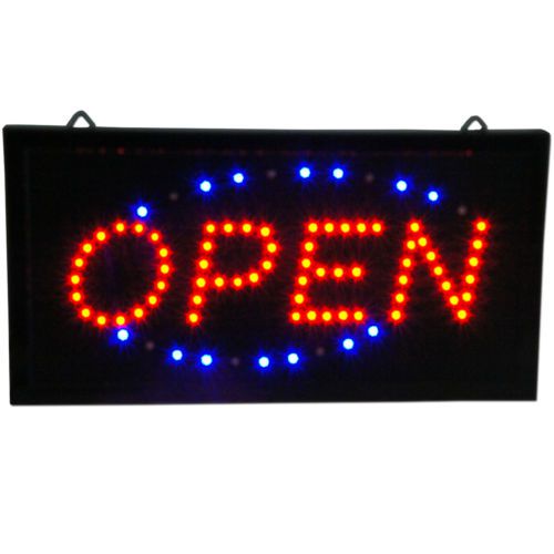 OPEN &amp; ABIERTO LED animated Store Sign Display Spanish Bright Light Store Neon