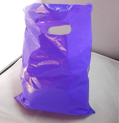 50 Purple 9x12 Retail Merchandise Gift Bags With Cut Out Handles, Low density