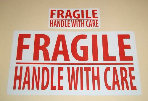 Bright Red &#039;FRAGILE - PLEASE HANDLE WITH CARE&#039; Stickers / Sticky Labels