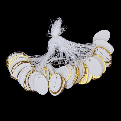500pcs oval price label tags with hanging string ring jewelry sale display new for sale