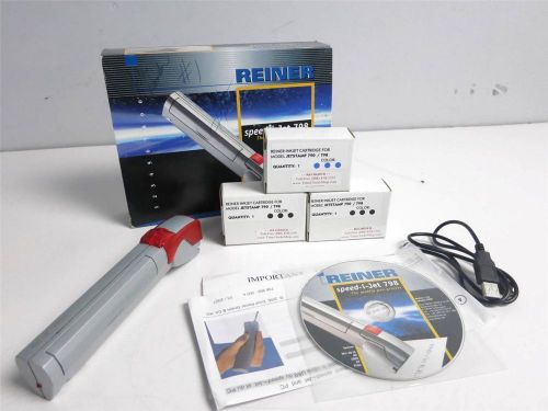 Reiner speed-i-jet 798 mobile pen printer time date &amp; 3 ink cartdridges (dm 50)b for sale