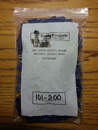 99 Buddy Products Numbered Plastic Key Tags 101 - 200 Blue