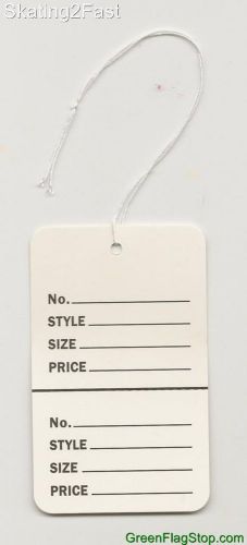 1000 white strung garment merchandise price tags large for sale