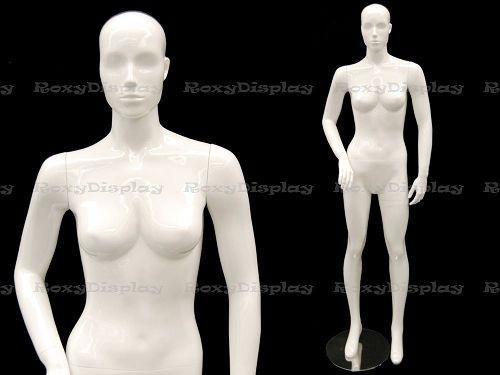 Fiberglass female mannequin high glossy white abstract fashion style #mc-anna01 for sale