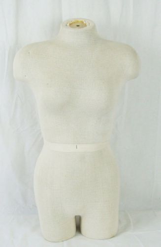 Female Torso Full Body Mannequin Hollow Cloth Covered Display Dress Form Ivory