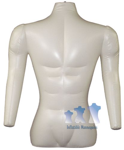 Inflatable Mannequin, Male Torso with Arms Ivory