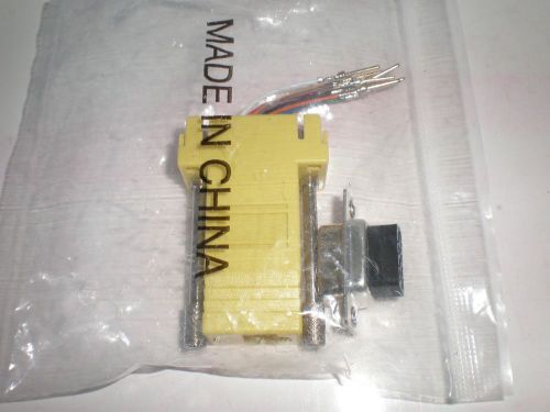 Lot of 5 JE1D2-CDA-A ADAPTER RJ45 FEMALE TO DB9 MALE YELLOW