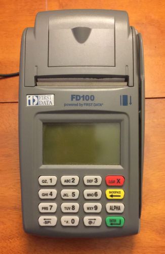 First data fd100 fd-100 credit card terminal reader with power supply for sale