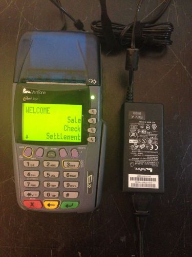 VERIFONE OMNI 3750 DUAL COMM CREDIT CARD POS TERMINAL with Power Adapater!!!