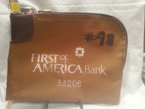 RIFKIN LOCKING BANK $$ BAG WITH (2) KEYS FIRST OF AMERICA 9&#034; X 11&#034; ARGO 7 LOCK