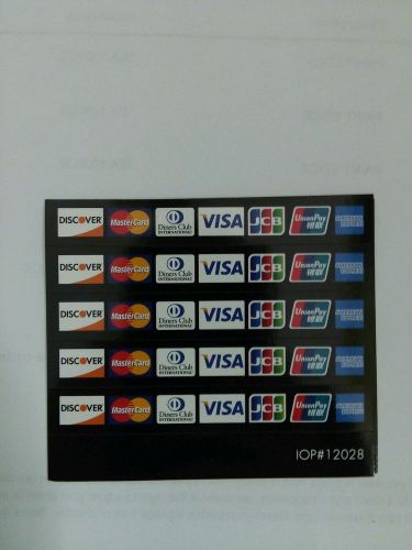 CREDIT CARD LOGO DECAL STICKER - Visa / MasterCard/Discover/Amex