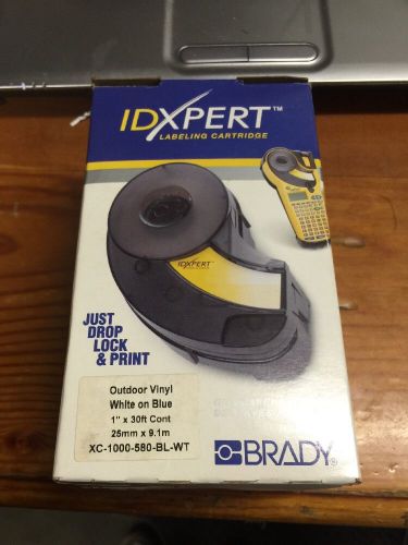 1Box Brady IDXPERT White On Blue 1&#034; X 30ft XC-1000-580-BL-WT New Outdoor Vinyl