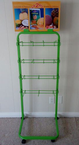 Green painted merchandising metal peg hook display rack for sale