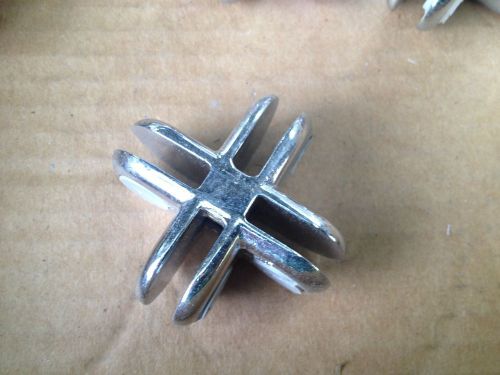 4 way, adjustable chrome Cubbie Clip connector for 3/16&#034; glass lot of 24