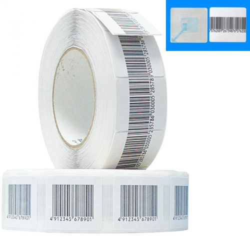 1,000pcs Checkpoint Store EAS RF 8.2 MHz Soft Label Tags Barcode Stickers 4x4cm
