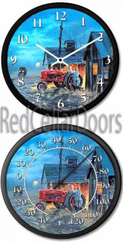New FARMALL HTractor Clock &amp; Thermometer Set DAVE BARNHOUSE Starting Them Young
