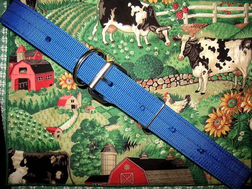 Cow Collar 1 Blue Collar 1 1/2&#034; x 45&#034; Dairy Cow Collar Made in USA