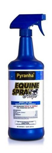 Pyranha spray n wipe quart equine horse fly spray repels kills flies water base for sale