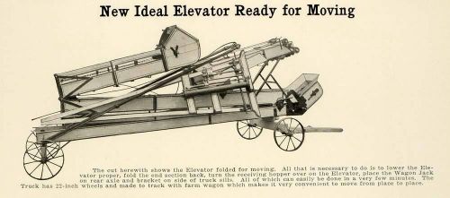 1912 ad antique new ideal grain elevator farm equipment implement farming lac2 for sale