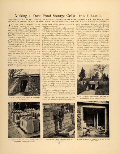 1907 Article Frost Proof Storage Cellar A. T. Raven NY - ORIGINAL GM1